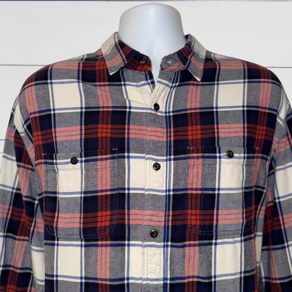 Lucky Brand Men’s XL Plaid Button-Front Shirt – Red, Navy, Cream – Long Sleeve - Picture 8 of 10